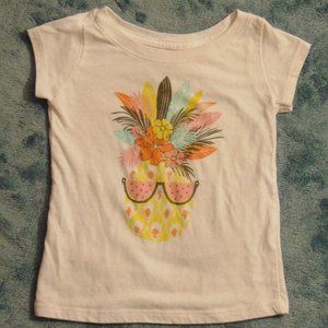 kids white pineapple design t shirt